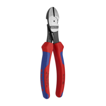 凯尼派克（KNIPEX）74 12 180 省力型斜口钳 定制 抛光 双色手柄 带复位弹簧 180mm 切割类工具 钢