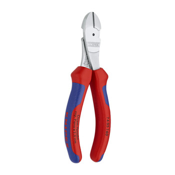 凯尼派克（KNIPEX）74 05 160 省力型斜口钳 镀铬 双色手柄 160mm 切割类工具 钢