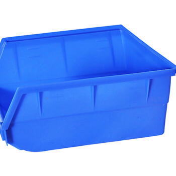 兰诗（LAUTEE）5# 挂壁零件盒 背挂式塑料五金盒元件盒 斜口螺丝收纳盒 蓝色110*105*50