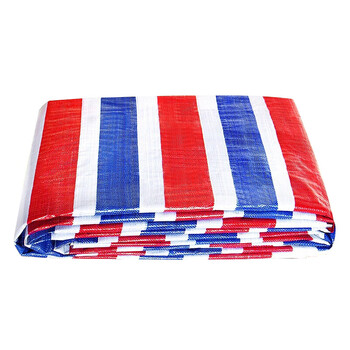 夜霸途三色彩条布防水防晒加厚防雨布装修户外遮阳防尘塑料油布雨棚篷布（10米X3米 双面覆膜）