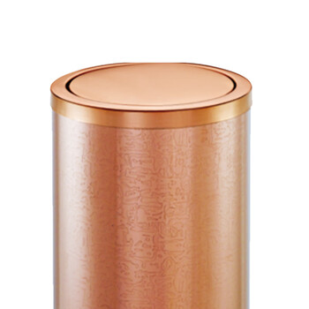 南 GPX-205C 南方小号圆形不锈钢翻盖垃圾桶 埃及纹花钢板 不锈钢垃圾桶 客厅卫生间 厨房 酒店客房桶