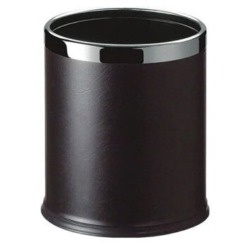 和畅（HC）GPX-45 双层包黑色人造皮圆形垃圾桶容量10升（2个起订）酒店果皮桶