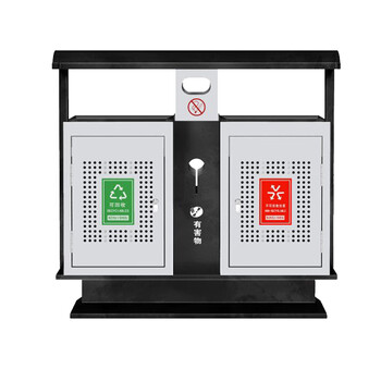 庄太太 【冷轧板1.0mm】户外垃圾桶小区带盖加厚果皮箱室外分类垃极箱工业环卫大号垃圾筒