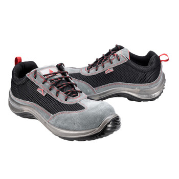 代尔塔/DELTAPLUS 301223 彩虹系列 SRC级防滑绝缘防刺穿透气安全鞋 黑红色 42码 1双  企业专享