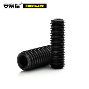 安赛瑞 内六角平端紧定螺丝 12.9级合金钢平端无头螺丝 碳钢机米顶丝螺丝 M12×20mm（200个装） 23166