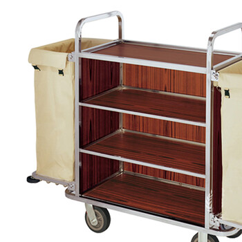 南 C-39 南方客房服务车 镜钢 分隔栏需单独购买 酒店服务车宾馆客房布草车房口车双边客房工作车