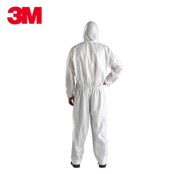 3M 4510防护服防尘/喷农药/石棉剥离/机械维修清洁/金属加工液体有限喷溅白色连体带帽 L# 1套 定做
