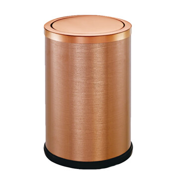 南 GPX-205C 南方小号圆形翻盖垃圾桶 树皮纹花钢板 不锈钢垃圾桶 客厅卫生间 厨房 酒店客房桶