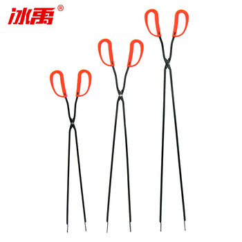 冰禹 BY-305 红胶套火钳 环卫垃圾夹 地面清洁工具拾取器(2把）红柄71cm