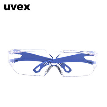 uvex优唯斯 9065129防护眼镜透明骑行骑车挡风防风沙尘劳保摩托车平光护目镜定做  蓝色  1副装