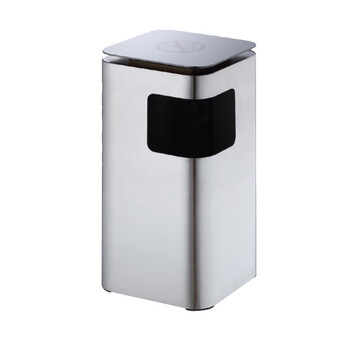 南 GPX-212A 砂钢 南方平面圆角座地烟灰桶  不锈钢垃圾桶 公用烟灰垃圾箱 果皮桶 内桶容量20升