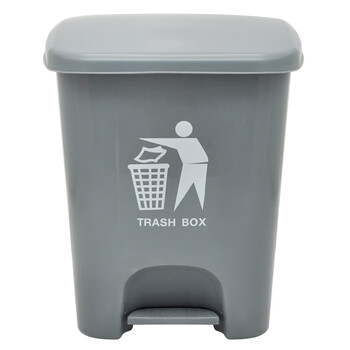 兰诗（LAUTEE）XD-25A 脚踏灰色垃圾桶 酒店宾馆商用带盖果皮箱 25L