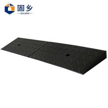 固乡 橡胶路沿坡 马路牙子 汽车台阶板斜坡 垫阶梯坡道三角垫路肩坡垫 定位器 V5 黑色 长1米 高70mm