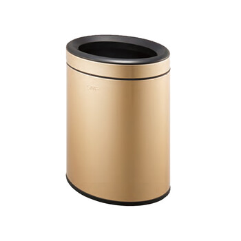 南 SF12-T01 椭圆形房间桶 香槟金 商用酒店宾馆客房不锈钢垃圾桶 房间桶 果皮桶 12升容量