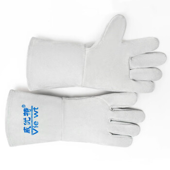 威仕盾(WESTUN)G-2116 35CM牛二层防火线单层电焊手套 灰色 L码 1副