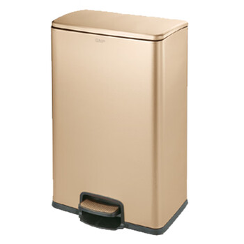 南 SJ40-F01 南方方形脚踏桶 香槟金 不锈钢防指纹酒店宾馆客房垃圾桶果皮桶厨房垃圾桶商用桶 容量40升