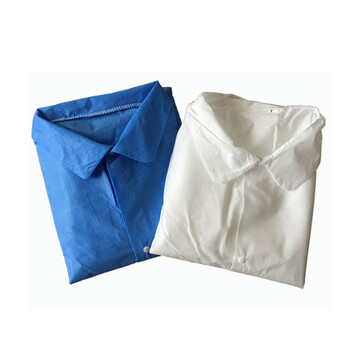 金诗洛 KSL038 一次性白大褂蓝大褂 SMS无纺布实验服防尘服 白2XL(可定制)