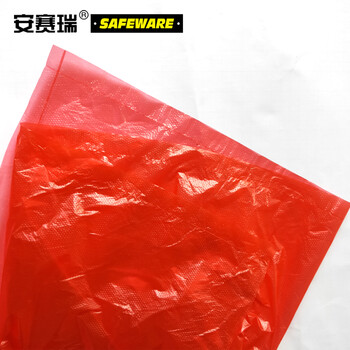 安赛瑞 商用彩色大号分类垃圾袋 加厚办公物业酒店平口分类垃圾袋 上海国家标准90×100cm红色(50只装)24404