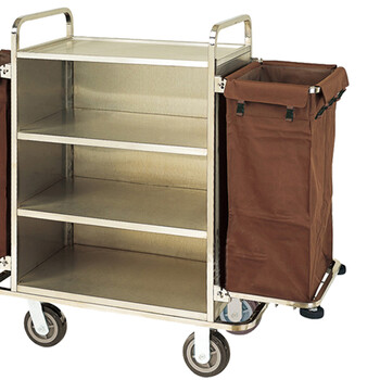 南 C-7 客房服务车 砂钢 分隔栏需单独购买 不锈钢客房服务车 布草手推车客房清洁车房口车