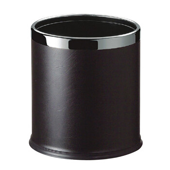 南 GPX-45 南方多层圆形套皮垃圾桶 钢圈黑色皮纹 商用酒店宾馆客房垃圾桶房间桶果皮桶 内桶容量9.8升