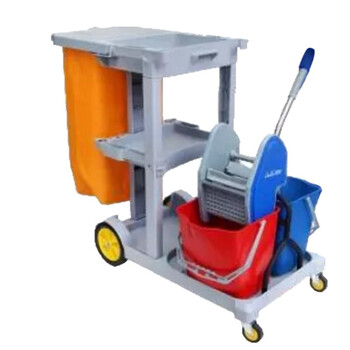 超宝（CHAOBAO）D-11-1C 多用途清洁手推车 灰色 物业多功能清洁服务工具手推车 保洁车