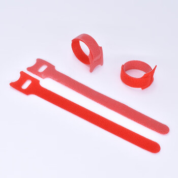 飞尔（FLYER）针形背对背魔术贴扎带 彩色自粘捆绑带 尼龙魔术贴【红色猫型 12x150mm】200条装