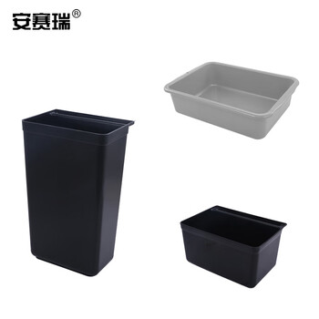 安赛瑞 收餐车 酒店餐厅收碗车 大号塑料可拆卸手推清洁车 餐盘碗碟多功能收集车 配2桶+3盆 24480