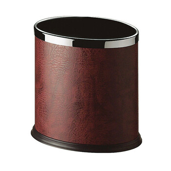 南 GPX-43B 南方固定钢圈包酒红色人造皮单层椭圆垃圾桶 容量10升（2个起订） 商用客房垃圾桶 果皮桶