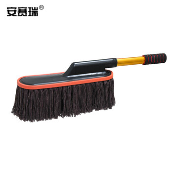 安赛瑞 加宽版汽车掸子 可伸缩洗车刷擦车用除尘掸子 刷车拖把工具  咖啡色 520281