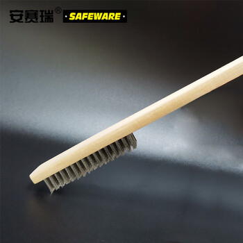 安赛瑞 木柄钢丝刷（12把装）除锈除漆去污钢刷工具 24428