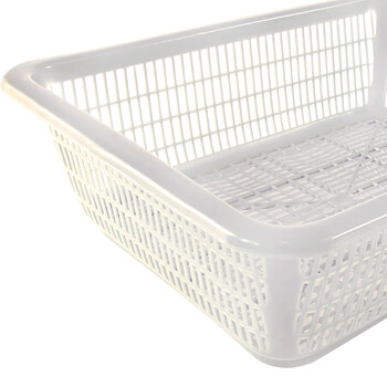 兰诗(LAUTEE)5# 周转箩加厚塑料周转筐储物箩零件收纳运输货筐 白色475*375*145