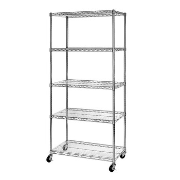 川井（WELLAND）物流台车 车间物料周转车 轻型货架 层网置物架 五层转运车90*45*190cm