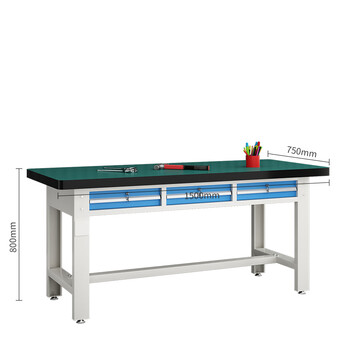 知旦钳工工作台1.5米长重型车间仓库工具放置台实验钳工台工厂操作台GZ965横三抽