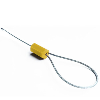 飞尔（FLYER）抽紧式钢丝铅封 钢丝封条 防盗施封锁 集装箱货柜车一次性封签 黄色 【Φ1.8×295mm 100根装】