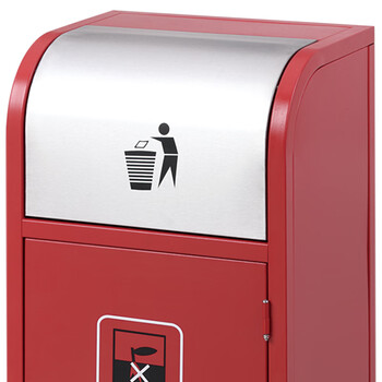 兰诗（LAUTEE）GPX126 商用分类不锈钢垃圾桶 酒店商场宾馆金属垃圾桶 摇盖-红色有害垃圾