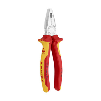 凯尼派克（KNIPEX）03 06 180 绝缘通用型钢丝钳 七寸 镀铬 绝缘双色手柄 180mm 切割类工具 钢