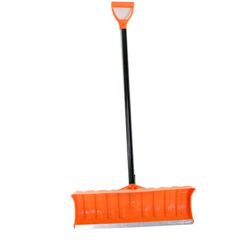海斯迪克 HK-8025 除雪铲 推雪板 扫雪锹 清洁除雪工具 橘色塑料推雪板 铁杆