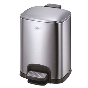 南 SJ25-F03 方形脚踏桶 砂银钢 商用酒店宾馆客房不锈钢 南方垃圾桶 果皮桶 25升容量 防指纹