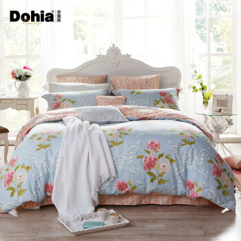 多喜爱（Dohia）床品套件 全棉斜纹双人四件套 床单款 米拉贝尔 1.8米床 230*229cm
