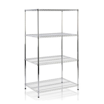 川井（WELLAND）工业镀铬货架 置物架 仓储重型四层架  储物架 碳钢镀铬收纳架子 25mm管径135*35*150cm