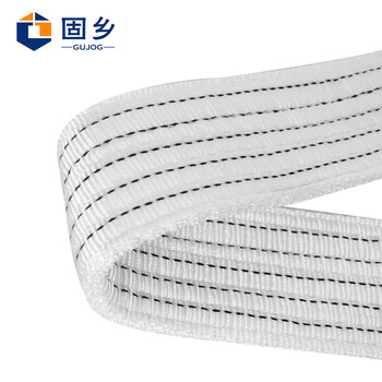固乡 白色扁平工业起重吊装带 索具行车叉车双扣环形拖车绳 1吨2/3/10t 吊装绳组合吊具 5吨4米