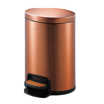 南 SJ5-T01 椭圆全钢形脚踏桶 玫瑰金 防指纹 酒店宾馆客房桶果皮桶房间桶 容量5升