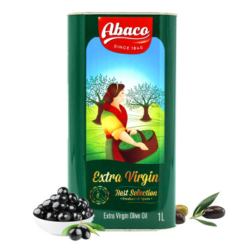 佰多力（Abaco）特级初榨橄榄油 1000ml 食用油 西班牙原装进口 1L 铁听