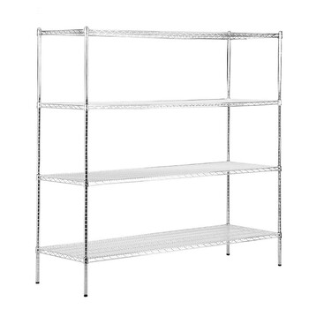 川井（WELLAND）工业镀铬货架 置物架 仓储重型四层架  储物架 碳钢收纳架子 25mm管径180*60*150cm