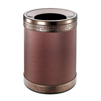 南 GPX-45QX-846 套皮房间桶 啡雨细纹 商用酒店宾馆客房套皮垃圾桶 房间桶 果皮桶 内桶容量9.4升