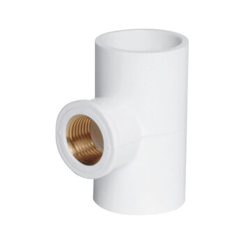 联塑（LESSO）铜内丝异径三通(PVC-U给水配件)白色 dn32XRC3/4＂