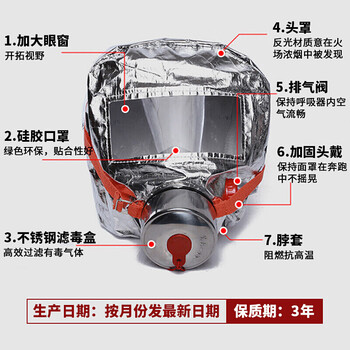 飞尔 消防面具防毒面具 防烟火灾逃生 防火防烟防毒面具过滤自救呼吸器 1个装TZL30 