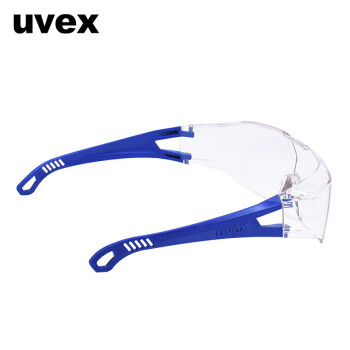 uvex优唯斯 9065129防护眼镜透明骑行骑车挡风防风沙尘劳保摩托车平光护目镜定做  蓝色  1副装