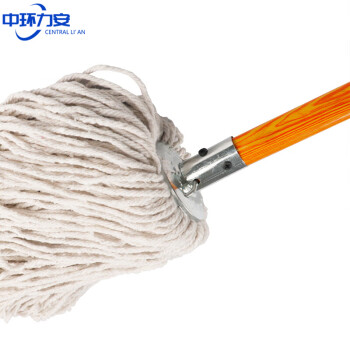 中环力安【白圆头】木杆拖把棉线大堂老式墩布尘推拖布工厂物业吸水拖把