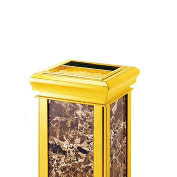 南 GPX-8A 金盖座地南方烟灰桶 镜金咖网 商场垃圾筒酒店落地烟灰桶立式果皮桶商用垃圾桶